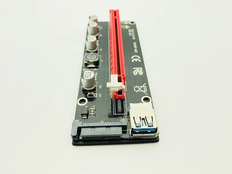 Newest VER 011C Riser PCI-E PCIe Extender PCI Express Riser Card 1x to 16x SATA 15pin Power Connector 3 LED for BTC Miner Mining