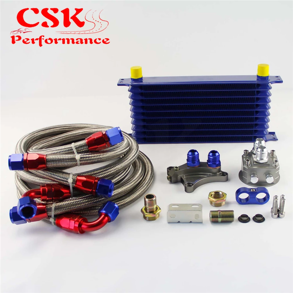 10 Row Oil Cooler Kit Fits For Nissan Silvia S13 S14 S15 180SX 200SX