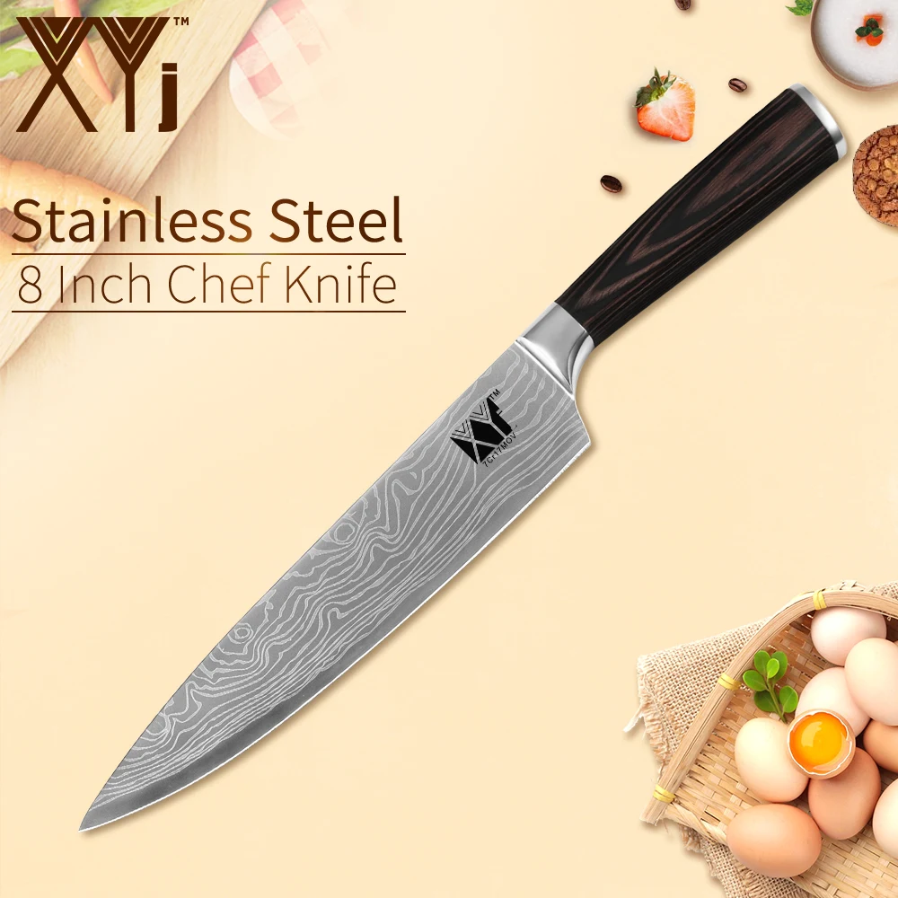 

XYj Stainless Steel Cooking Knife 8'' Chef 8'' Slicing 7'' Santoku 5'' Santoku 5'' Utility 3.5'' Paring Knife Cooking Accessory
