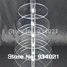 Съемный 7 многоуровневый прозрачный акриловая подставка для торта, Perspex круглая подставка для капкейков Свадебная отделка