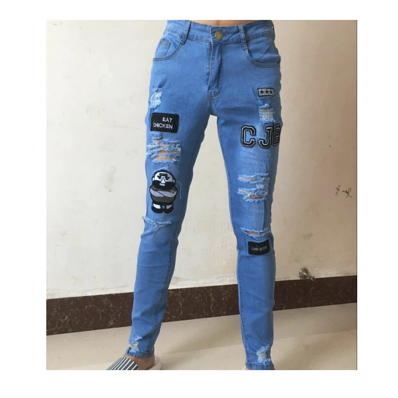 Hirigin 2018 Jeans Men Fear Of Gold Skinny Jeans Fashion Biker Steetwear Distressed Ripped Denim Pencil Style Slim Mens Clothes Hirigin 2018 Jeans Men Fear Of Gold Skinny Jeans Fashion Biker Steetwear Distressed Ripped Denim Pencil Style Slim Mens Clothes