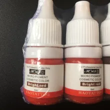 5 бутылок ярко-красный Профессиональный вакуумный эзептический макияж микро пигментная Косметика цвет постоянный пигмент для перманентного макияжа