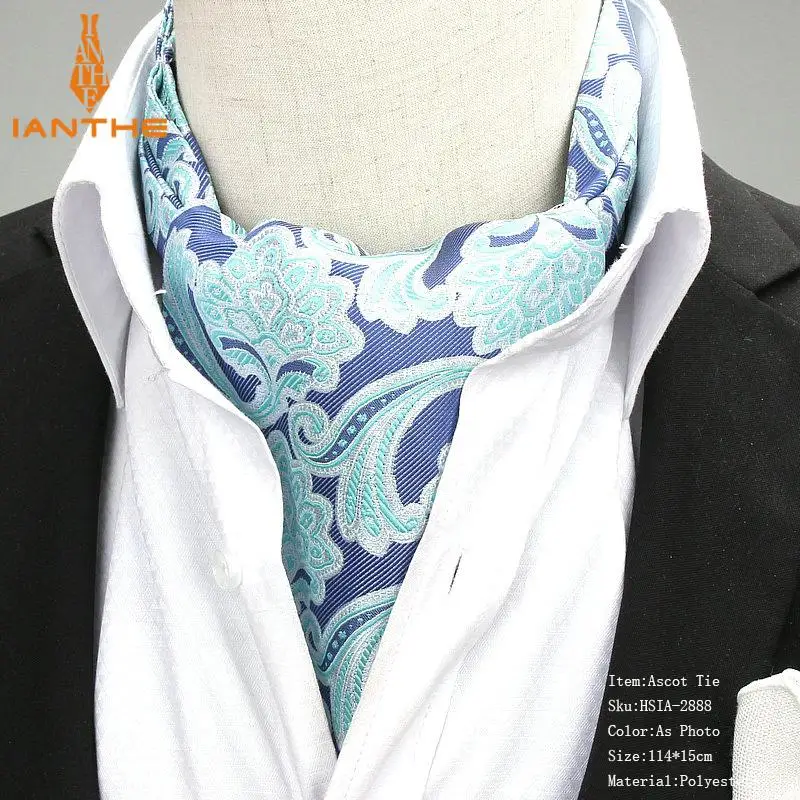 Мужской винтажный галстук с узором в горошек, Пейсли, Свадебный Официальный галстук, Ascot, резинка для волос, британский стиль, мужской галстук из полиэстера, роскошный галстук - Цвет: IA2888