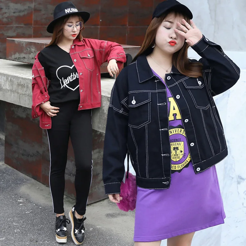 

Spring fashion denim jacket women solid color ladies outerwear tops plus size 4xl 2019 new arrival elegant female jacket tops