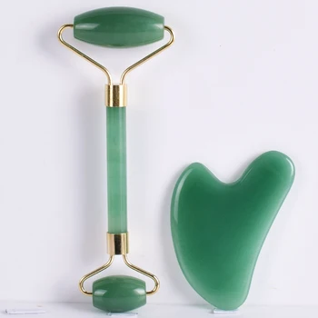 

Jade Roller Double Head Natural Helu Jade Facial Massage Roller Natural Blue Spot Slimming Anti Wrinkle Cellulite Stone Tool