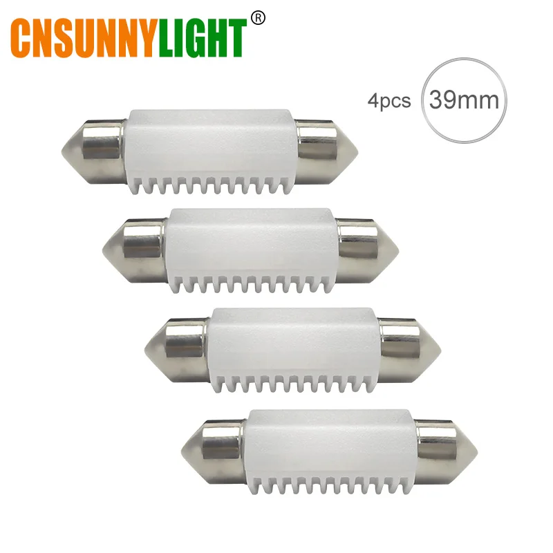 CNSUNNY светильник C5W C10W Автомобильный светодиодный фестон 31/36/39/41 мм 5500K белый купол Интерьер Чтение светильник карта лампы номерных знаков Лампы DC12V - Испускаемый цвет: 39mm