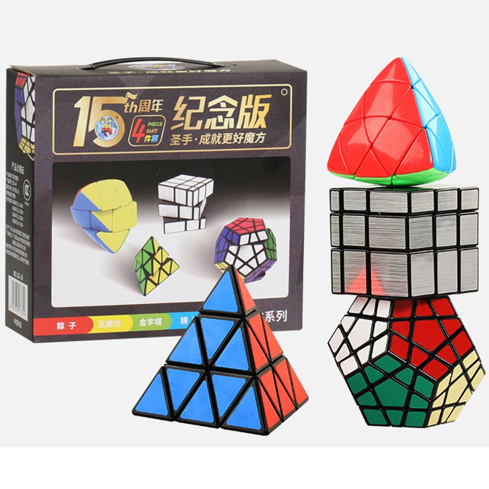 

Educational Kids Gift 4PCS/Set ShengShou's Magic Cubes 3*3 2*2 4*4 5*5 Mirror Pyramid Triangle Megaminx Speed Cube 2x2 4x4 5x5