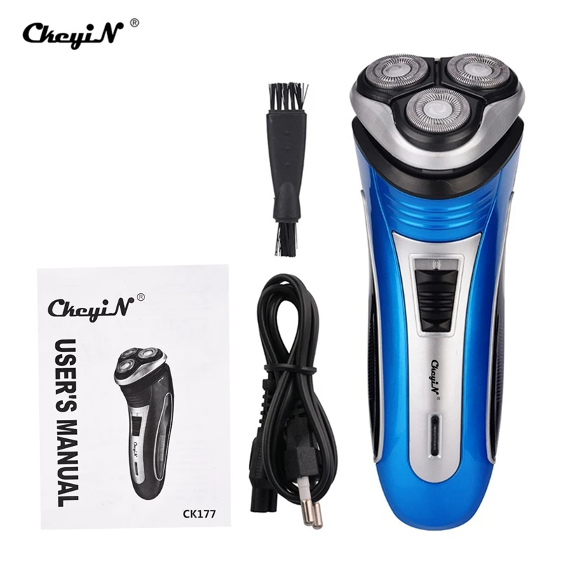 

CkeyiN 3 Floating Cutter Blade Electric Shaver Intelligent Rotary Shaving Razor Men Beard Trimmer Home Use Face Grooming