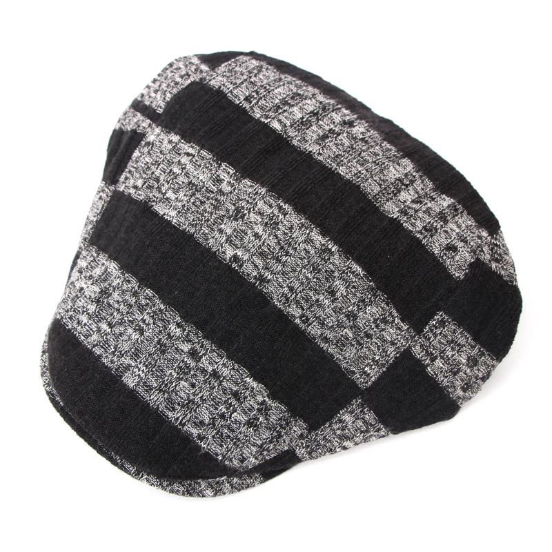 Brand Fashion Vintage Striped Autumn Winter Sun Hats for Men Women High Quality Casual Cotton Women Beret Caps Newsboy Flat Hat