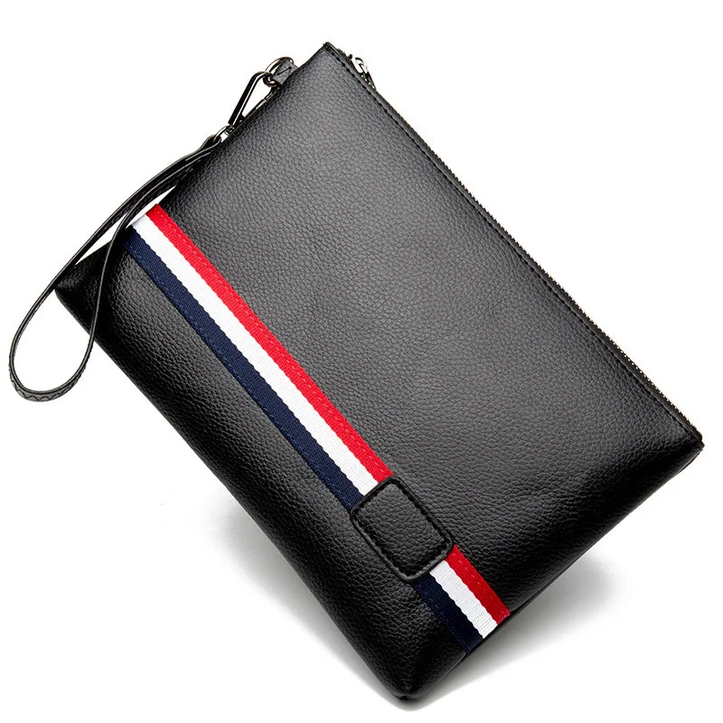 

Leisure Leather Day Clutches Bags Men PU Satchels Bag Simple Black Wallet Handy Bag Handbags Male Large Purse bolso hombre