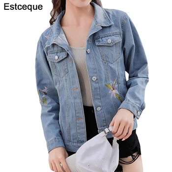

New Fashion 2018 Women Basic Denim Jacket Solid Women Denim Jacket For Women Coat Female Slim Jacket