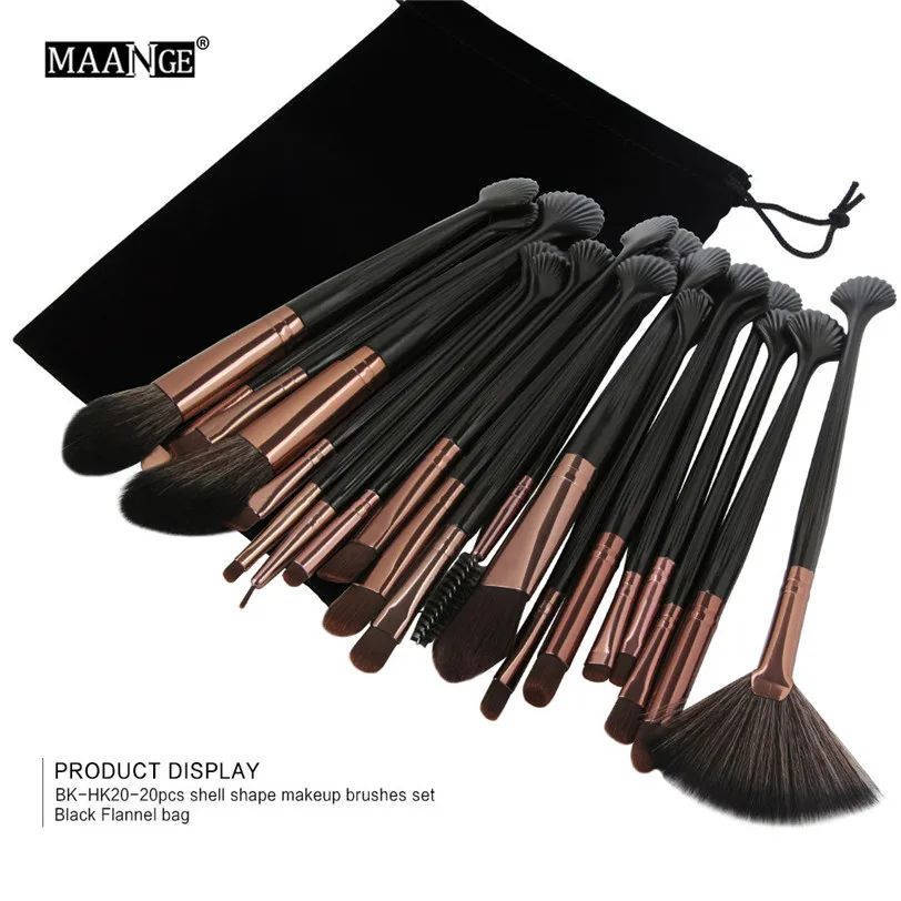 

20pc Cosmetic Makeup Brush Blusher Eye Shadow Brushes Set Kit With Flannel Bag Professional Makeup Brushes Make Up Tools fashion