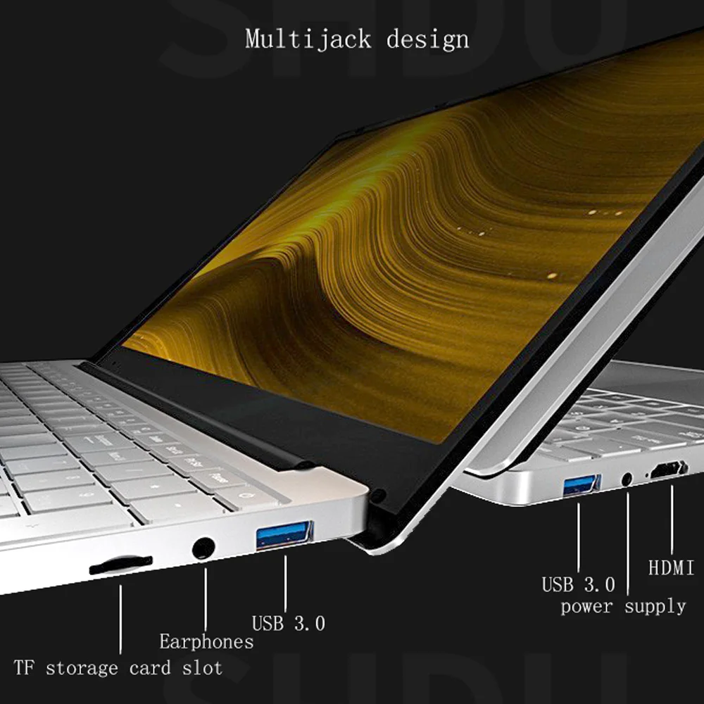Shdu 15,6 дюймовый ультра-тонкий лаптоп Экран 1920*1080 Дисплей пикселей 8 ГБ+ 1 ТБ/512/256/128/64 жесткий диск игровой Тетрадь Windows10 ОС