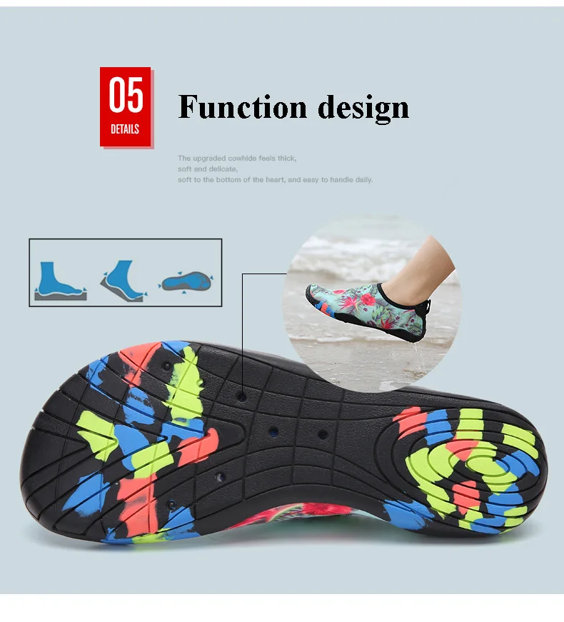 Женская обувь для йоги мужская обувь для пляжного отдыха из эластичной ткани с цветочным рисунком Нескользящая водонепроницаемая обувь для занятий спортом мягкая спортивная обувь унисекс