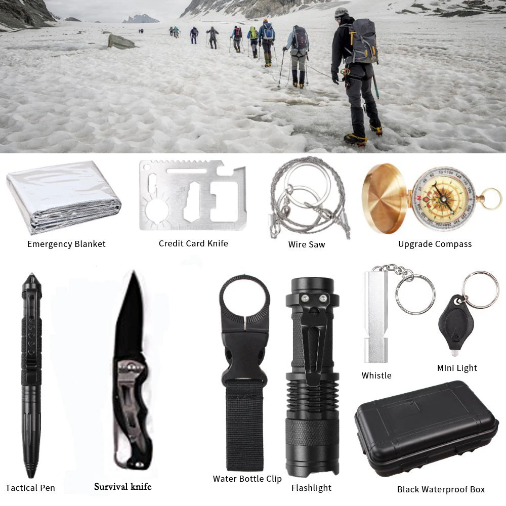 11 in 1 survival kit Set Outdoor Camping Travel Multifunction First aid SOS EDC Emergency Supplies Tactical for Wilderness /Tri 11 in 1 survival kit Set Outdoor Camping Travel Multifunction First aid SOS EDC Emergency Supplies Tactical for Wilderness /Tri