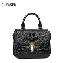 Натуральная Leatherwomen сумка роскошный с узором «крокодиловая кожа» европейской и американской моды кожа сумка дизайнера