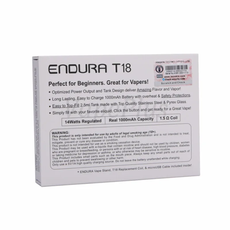  Innokin ENDURA T18 Starter Kit with 2.5ML Prism T18 Atomizer Tank 1000mah Battery ECig E Hookah Pen