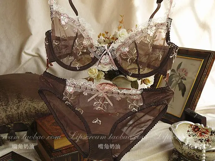 2015 sexy print transparent bra set sexy plus size bombshell bra