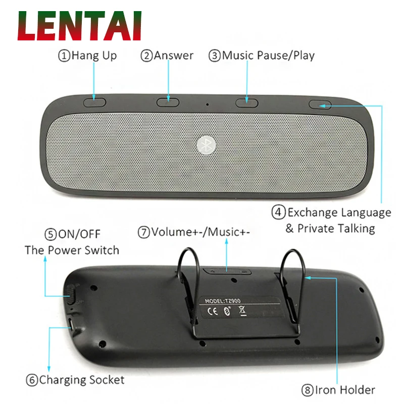 LENTAI 1 комплект Bluetooth автомобильный динамик телефон беспроводной для Peugeot 508 308 206 307