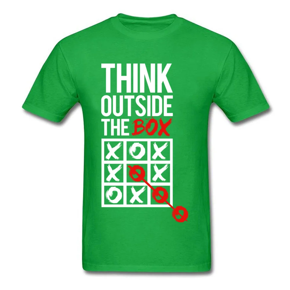 Men Tops Shirts Think outside the box Company Printed On Top T-shirts Pure Cotton Short Sleeve Design Tee-Shirts Crew Neck Think outside the box green