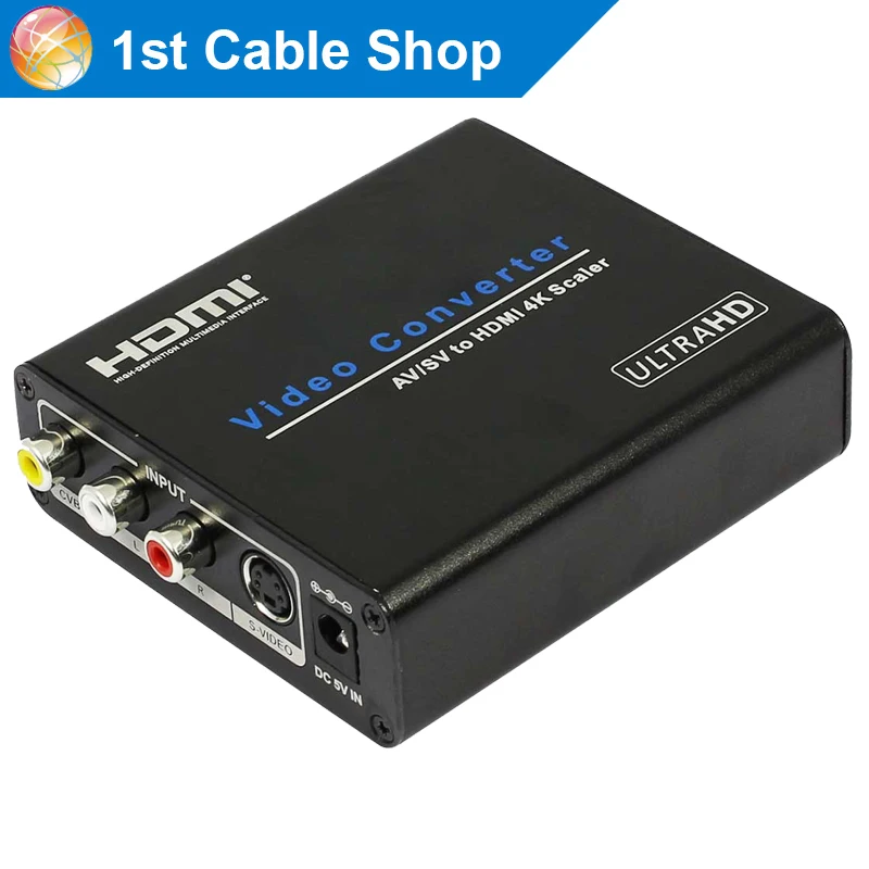 

HDmatters S-video composite RCA AV to HDMI 4K converter Scaler 1080P with power adapter