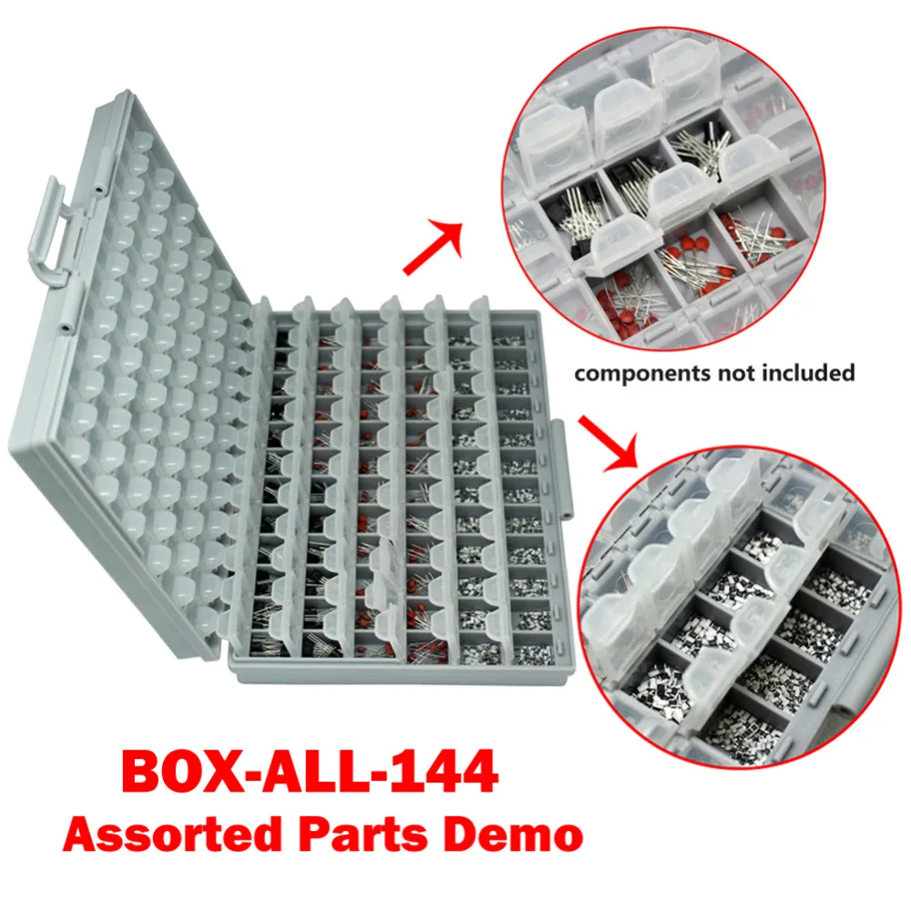AideTek BOXALL enclosure box SMD SMT Resistor Capacitor diode lids Organizer US 