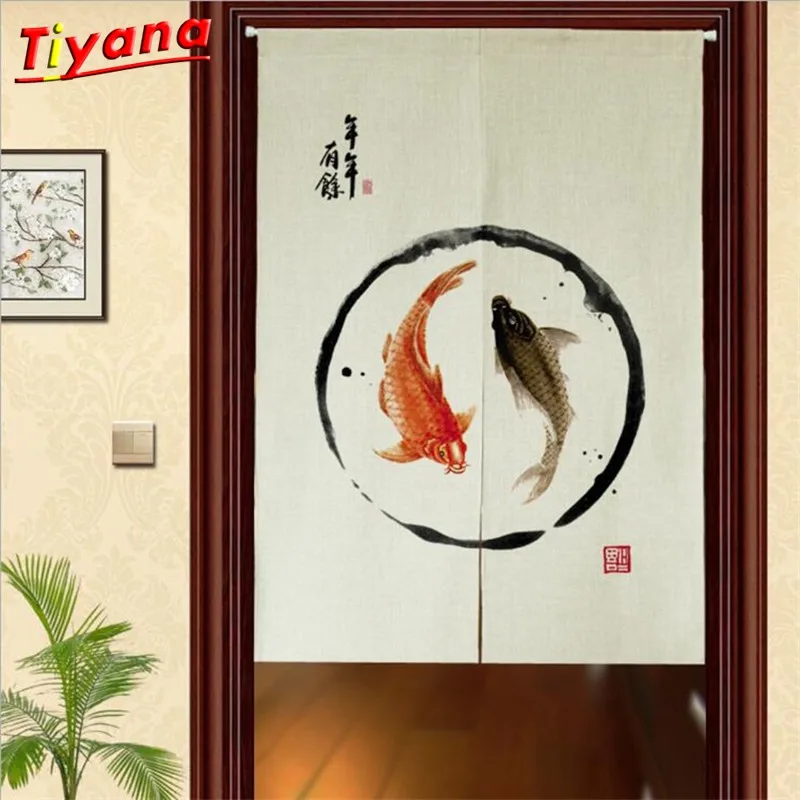 Joyous-Doorway-Curtain-85X120-Decorative-Chinese-Style-Screen-Floral-Door-Curtain-Fish-Hallway-Kitchen-Rideaux-Su385