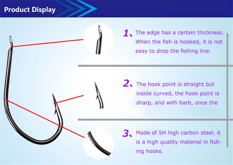 10 коробок/партия, длинные рыболовные крючки с хвостовиком из высокоуглеродистой стали, прочные рыболовные крючки, рыбная блесна с плоской головкой, коробка для рыболовных снастей для ловли карпа