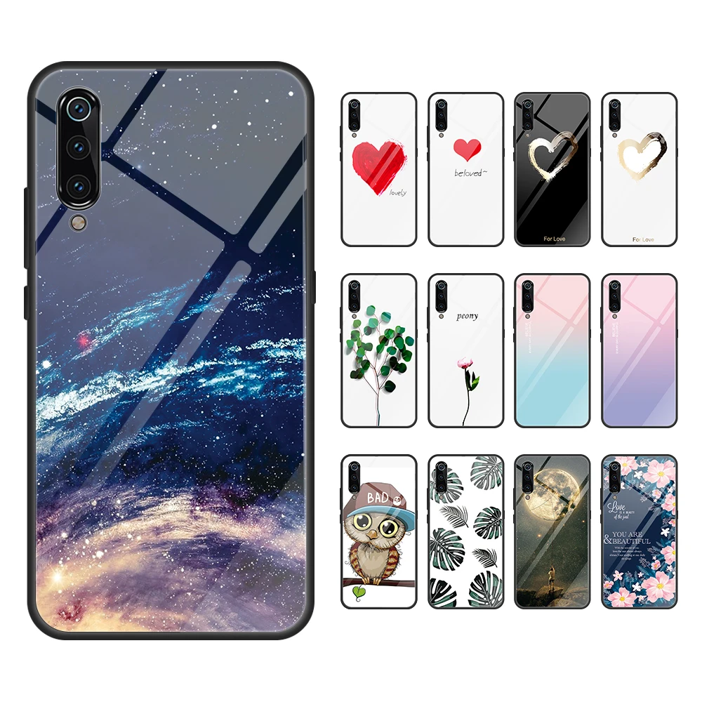 

Tempered Glass Case For Xiaomi Redmi 7 7A Note 7 K20 Pro Mi 9T 9 8 Lite Pro Mi Mix 3 Mi9T Note7 Pro Love Heart Phone Cover