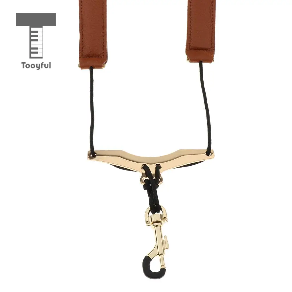 Tooyful Adjustable Leather Shoulder Sax Neck Strap Belt for Tenor Alto Saxophone with Buckle Saxophone Parts Accessories