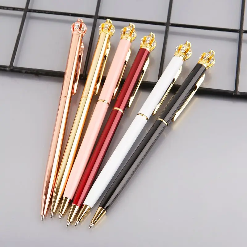 Красивая Шариковая ручка Kawaii алмазная корона шариковые ручки для школы