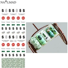 1 лист знак доллара, наклейки для ногтей, Водные Наклейки, переводные наклейки с символами валют, наклейки для нейл-арта, украшения для тату DS183