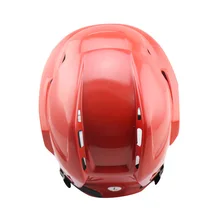 CE Certificate Ice Hockey Helmet&Mask Red Winter Hockey Sports Equipment