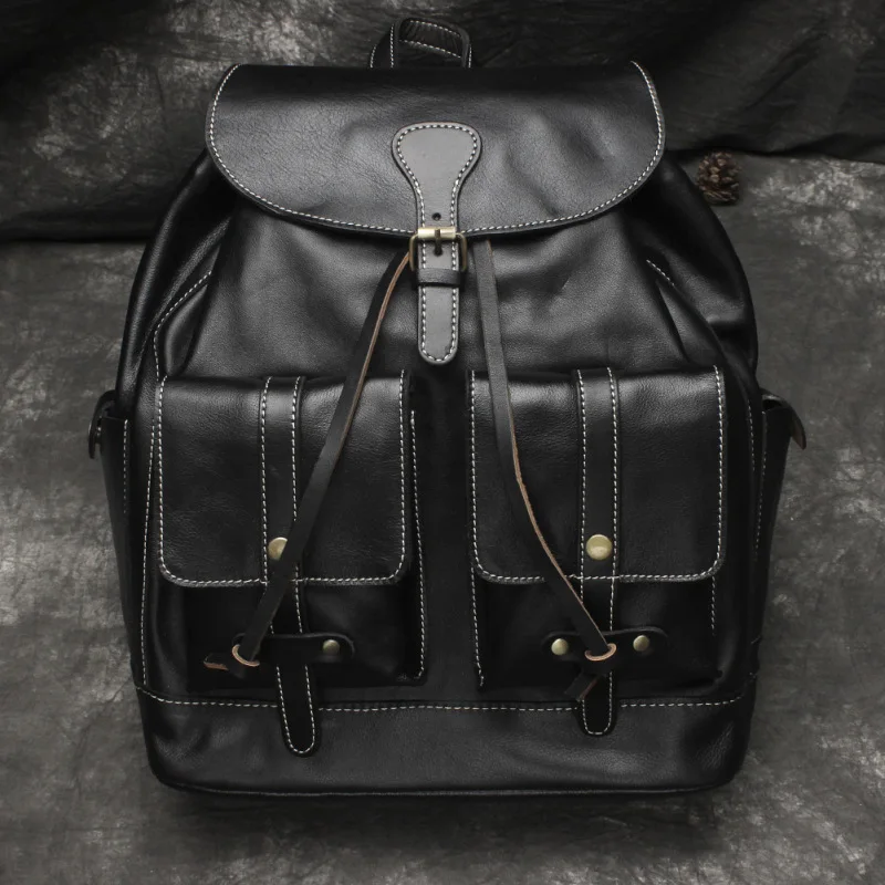 Nesitu Hoge Kwaliteit Grote Vintage Bruin Zwart Vagetable Gelooid Echt Leer Leuke Vrouwen Rugzak Vrouwelijke Meisje Reistassen M6014 Nesitu Hoge Kwaliteit Grote Vintage Bruin Zwart Vagetable Gelooid Echt Leer Leuke Vrouwen Rugzak Vrouwelijke Meisje Reistassen M6014
