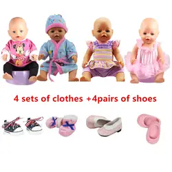 Babyborn 4 куклы одежда 4 обувь для кукол 18 дюймов девочка кукла 43 см детская кукла разная одежда разные туфли
