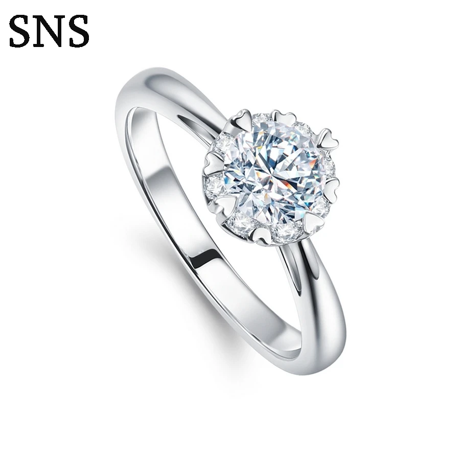 

100% Real Natural Round Diamond Halo Engagement Ring 0.3carat set with Melee size diamond Prong Setting 14k White Gold
