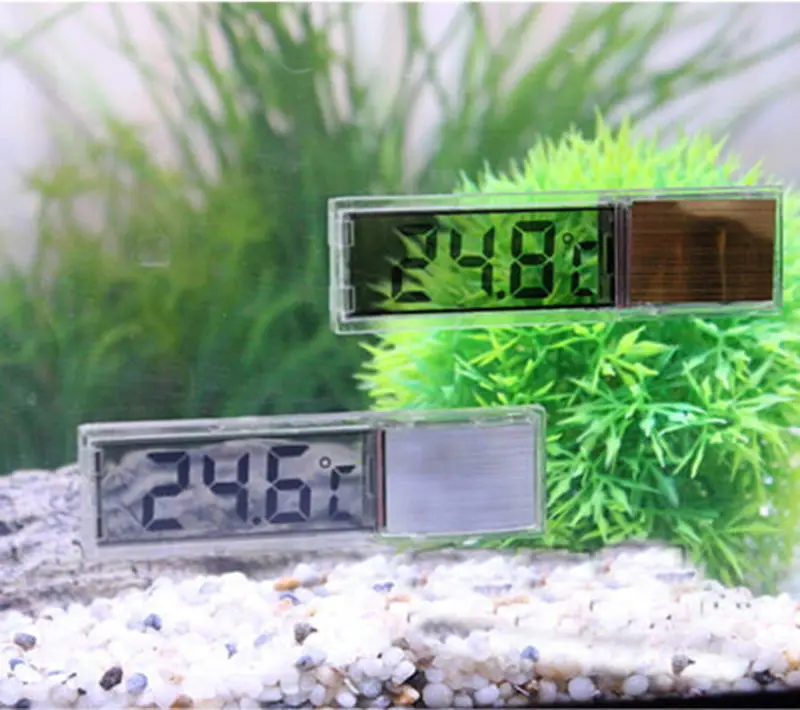 Multi-Function Lcd 3D Crystal Digital Electronic Temperature Measurement Fish Tank Aquarium Thermometer 2 colors