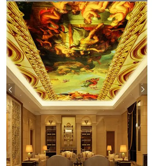 

3D wallpaper custom 3d ceiling wallpaper murals classic western living room ceiling frescoes wall 3d living room photo wallpaper