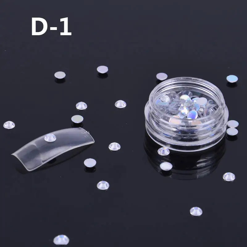 24 цвета на выбор Дизайн ногтей Стразы не горячей фиксации/клей на кристаллы для ногтей камень с плоской стороной DIY украшения в бутылке - Цвет: D1