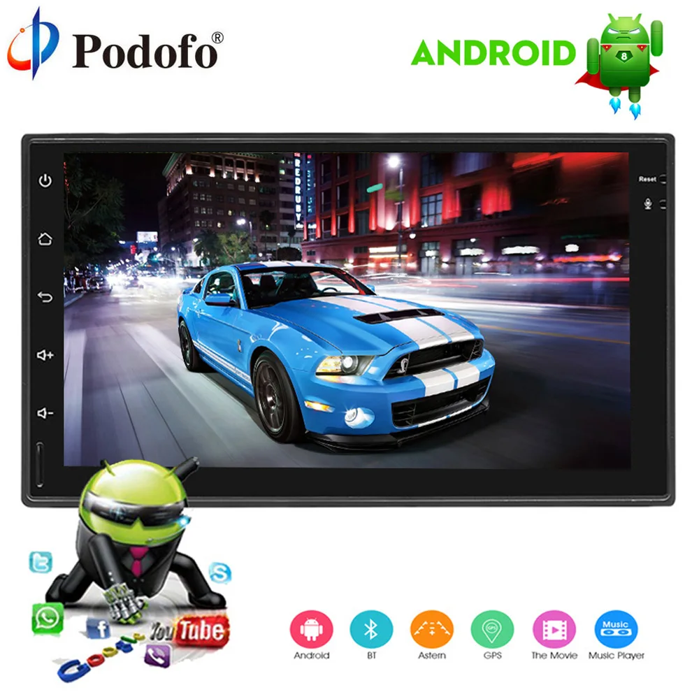 

Podofo 2 Din Android car radio 7" Autoradio Car Multimedia Player GPS Navigation WiFi Bluetooth MP5 Player Audio Stereo USB/AUX