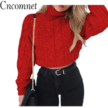 New Fashion Women Winter High Collar Sexy Umbilical Twist Sweater Casual Knitted Solid Color Pullover Winter Long Sleeve Tops New Fashion Women Winter High Collar Sexy Umbilical Twist Sweater Casual Knitted Solid Color Pullover Winter Long Sleeve Tops