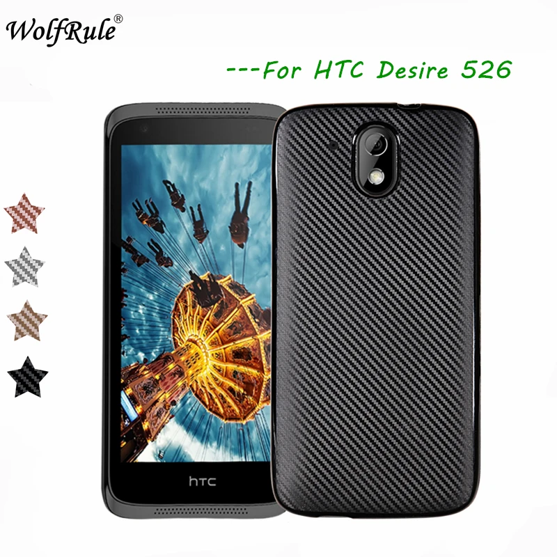 

WolfRule sFor Case HTC 526 Cover Luxury Full Protection Carbon Fiber Brushed SiliconeTPU Case for HTC Desire 526 Funda 526G