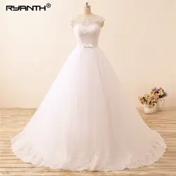 Ryanth Robe de marie Дешевое вечернее платье свадебное платье 2019 в наличии лук кружево Vestido noiva изготовление на заказ, платья novia