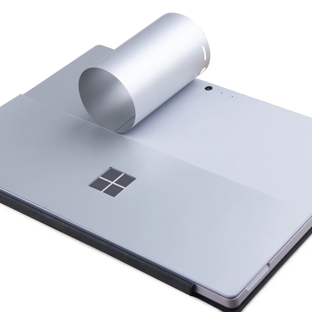 for Microsoft Surface Pro 4 Back Cover Metallic Space Gray Anti-scratch Gray Removable Bubble Free Slim Decal Laptop Sticker
