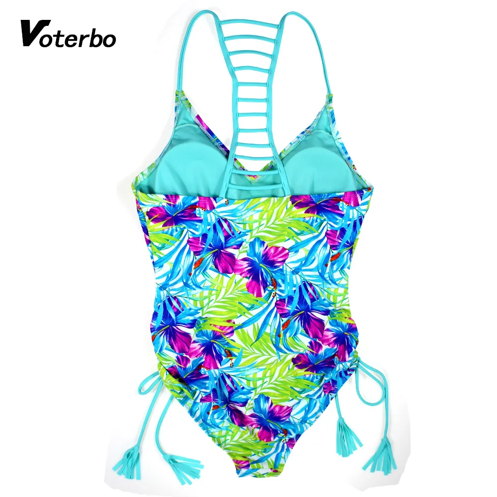 Voterbo Women Deep V One Piece Swimwear Monokini Swimsuit Bandage