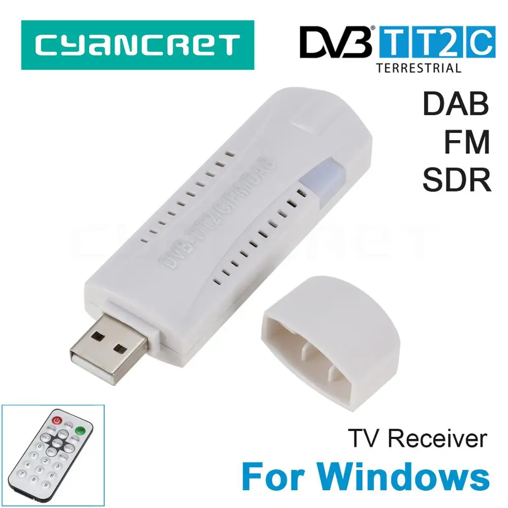 

DVB-T2 DVB-T DVB-C HD Digital TV Tuner TV Receiver for Windows PC Tablets TV Stick USB Dongle Support FM DAB Digital SDR