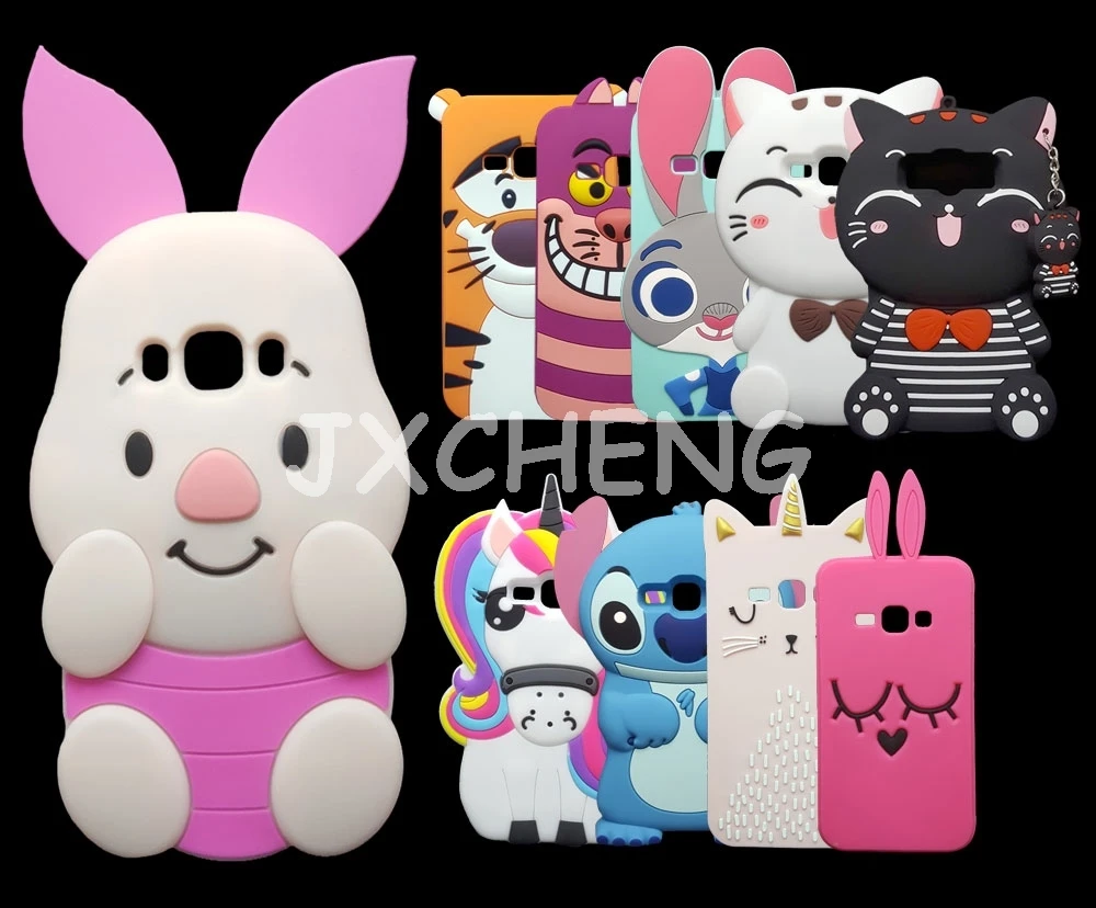

Cute Cartoon Soft Silicone Phone Case For Samsung Galaxy 2016 J1 J120 Shell Unicorn horse Stitch Cat Rubber Cover Phone Cases