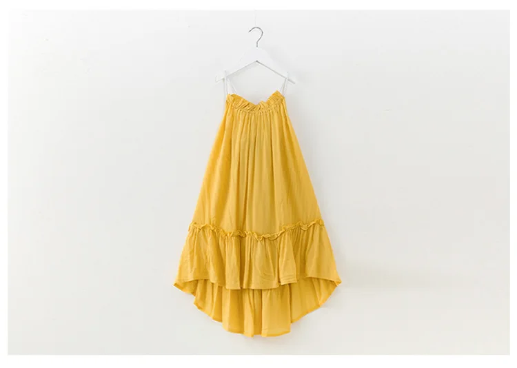 Одежда для больших девочек от 6 до 14 лет шифоновое платье с открытой спиной г. Летнее хлопковое шифоновое красное и желтое повседневное пляжное платье с рыбьим хвостом для девочек-подростков