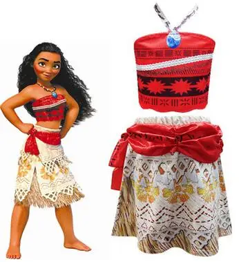 2019 летние платья Moana Vaiana без рукавов для девочек костюм Моаны платье принцессы