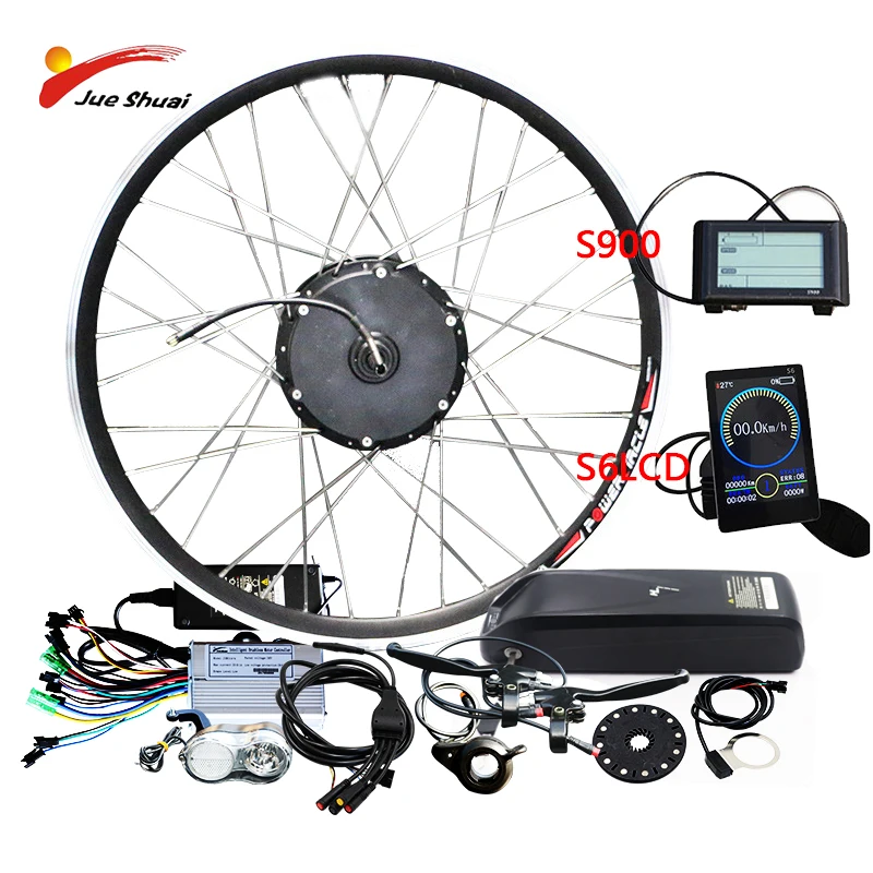 Powerful 48V500W Electric font b Bike b font Conversion Kit with Lithium Battery for 26 700C
